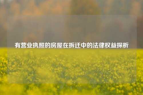 有营业执照的房屋在拆迁中的法律权益探析