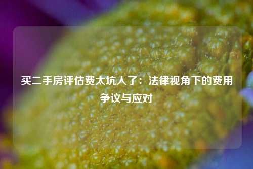 买二手房评估费太坑人了:法律视角下的费用争议与应对